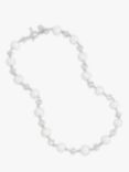 Dower & Hall Freshwater Pearl Nugget Collar Necklace, Silver/White