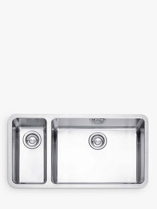 Franke Kubus KBX 160 55-20 Left Hand 1.5 Bowl Undermounted Kitchen Sink, Stainless Steel