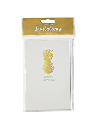 Art File Pineapple Invitation Cards, Pack of 10