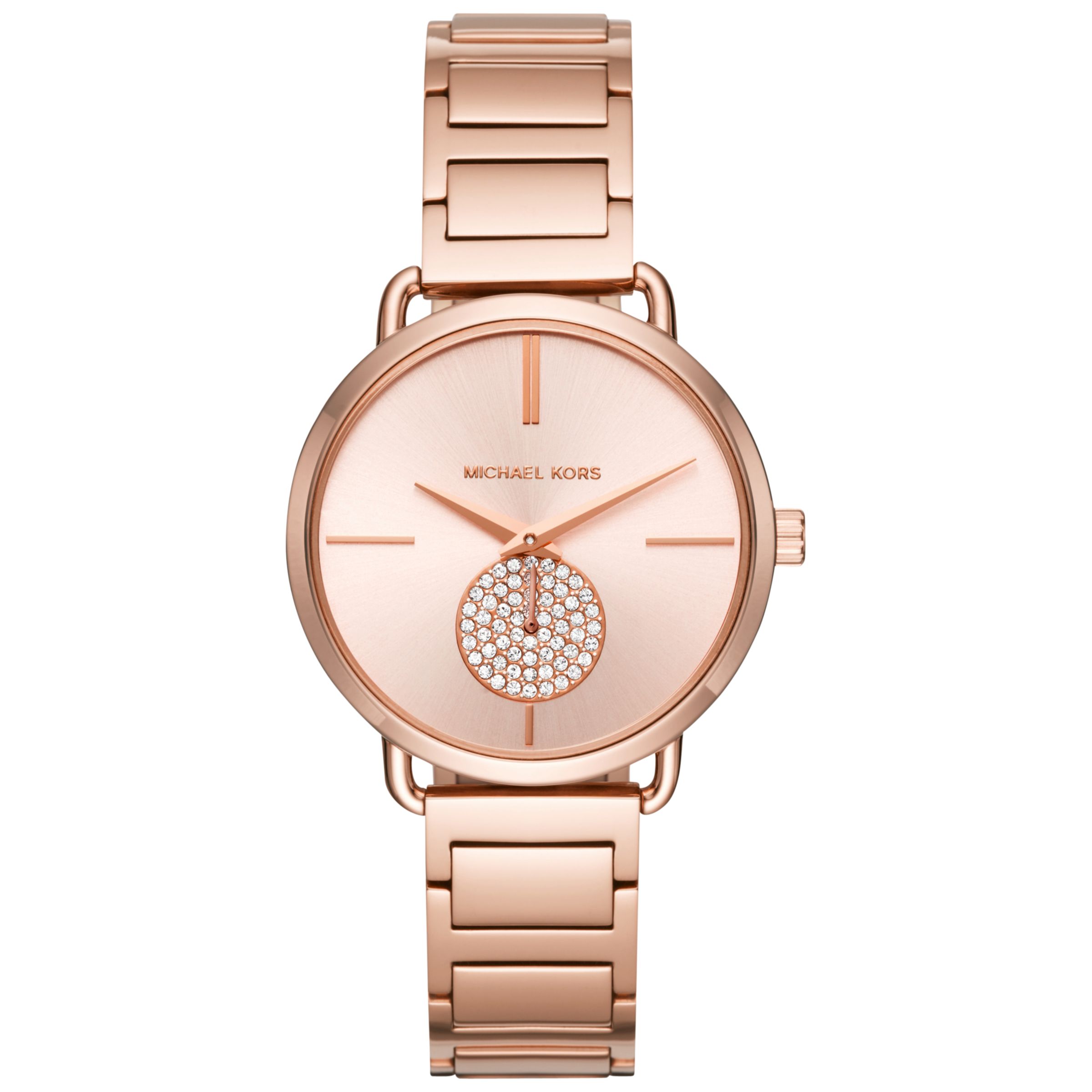 Michael Kors MK3640 Women's Portia Crystal Bracelet Strap Watch, Rose Gold