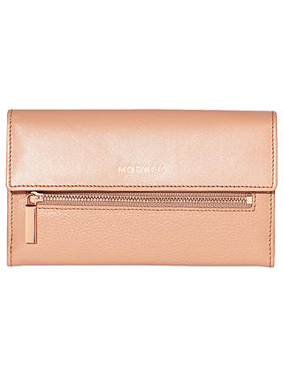 Modalu Erin Leather Continental Wallet, Dusky Pink