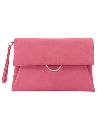Mint Velvet Fleur Clutch Bag, Pink Flamingo