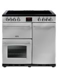 Belling Farmhouse 90E Electric Range Cooker with Ceramic Hob, Silver
