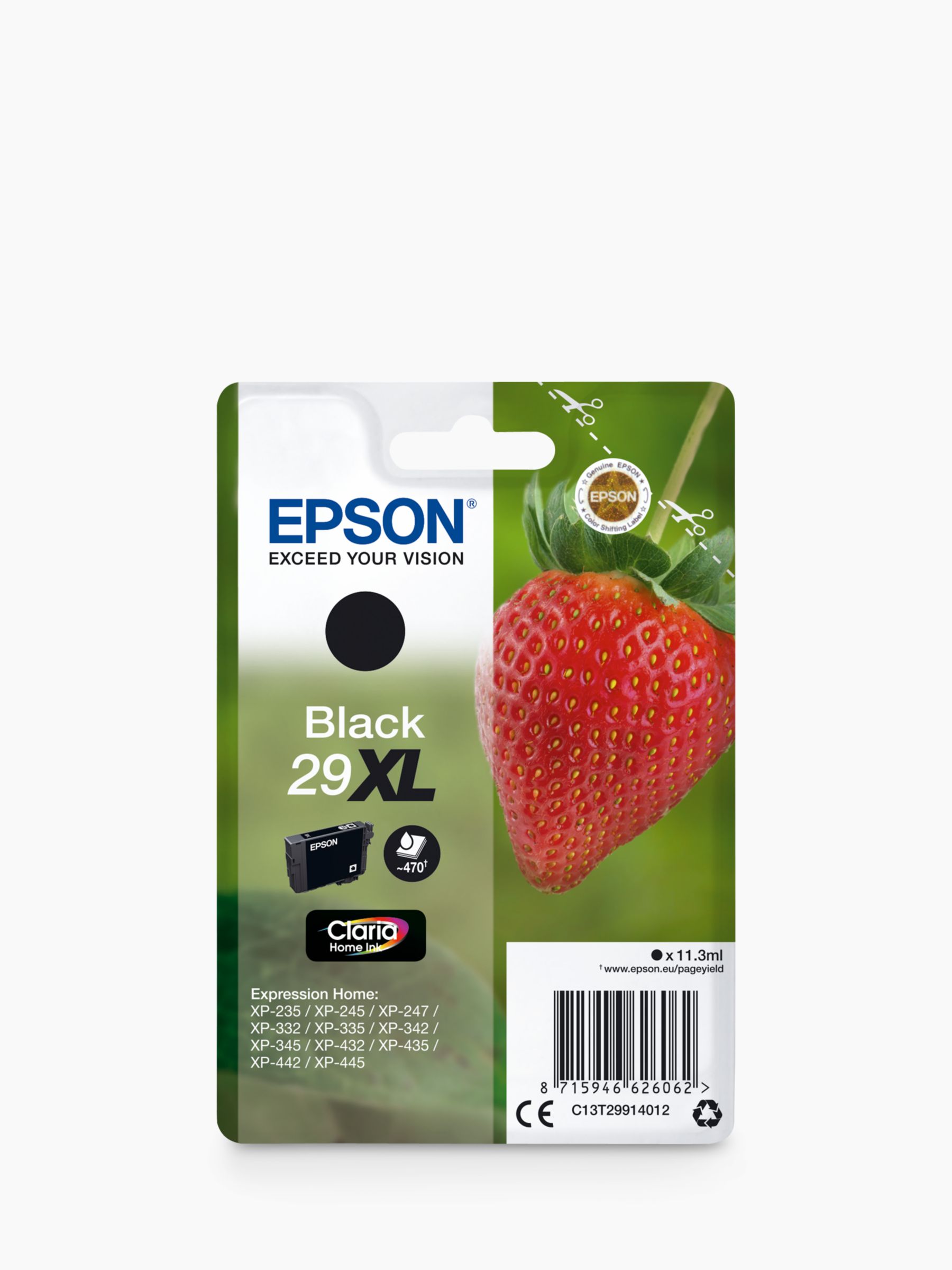 Epson Strawberry T2991 XL Inkjet Printer Cartridge, Black