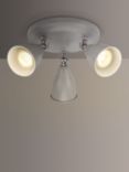 John Lewis Plymouth GU10 LED 3 Spotlight Ceiling Plate, Grey