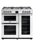 Belling Cookcentre 90DFT Dual Fuel Range Cooker, Stainless Steel