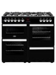 Belling Cookcentre 100DFT Dual Fuel Range Cooker, Black