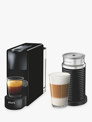 Nespresso Essenza Mini Coffee Machine with Aeroccino by KRUPS, Black