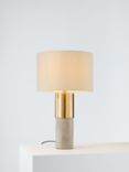 John Lewis Akani Table Lamp, Grey/Brass