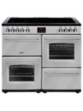 Belling Farmhouse 100E Electric Range Cooker with Ceramic Hob, Silver