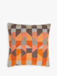 John Lewis Stack Cushion, Orange / Grey