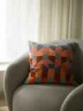 John Lewis Stack Cushion, Orange / Grey
