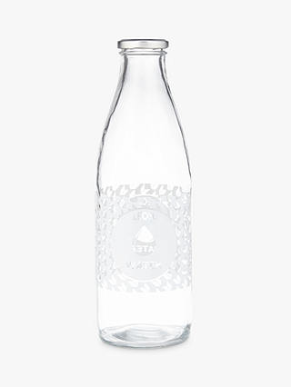LEON Glass Water Drinks Bottle, Clear, 1L
