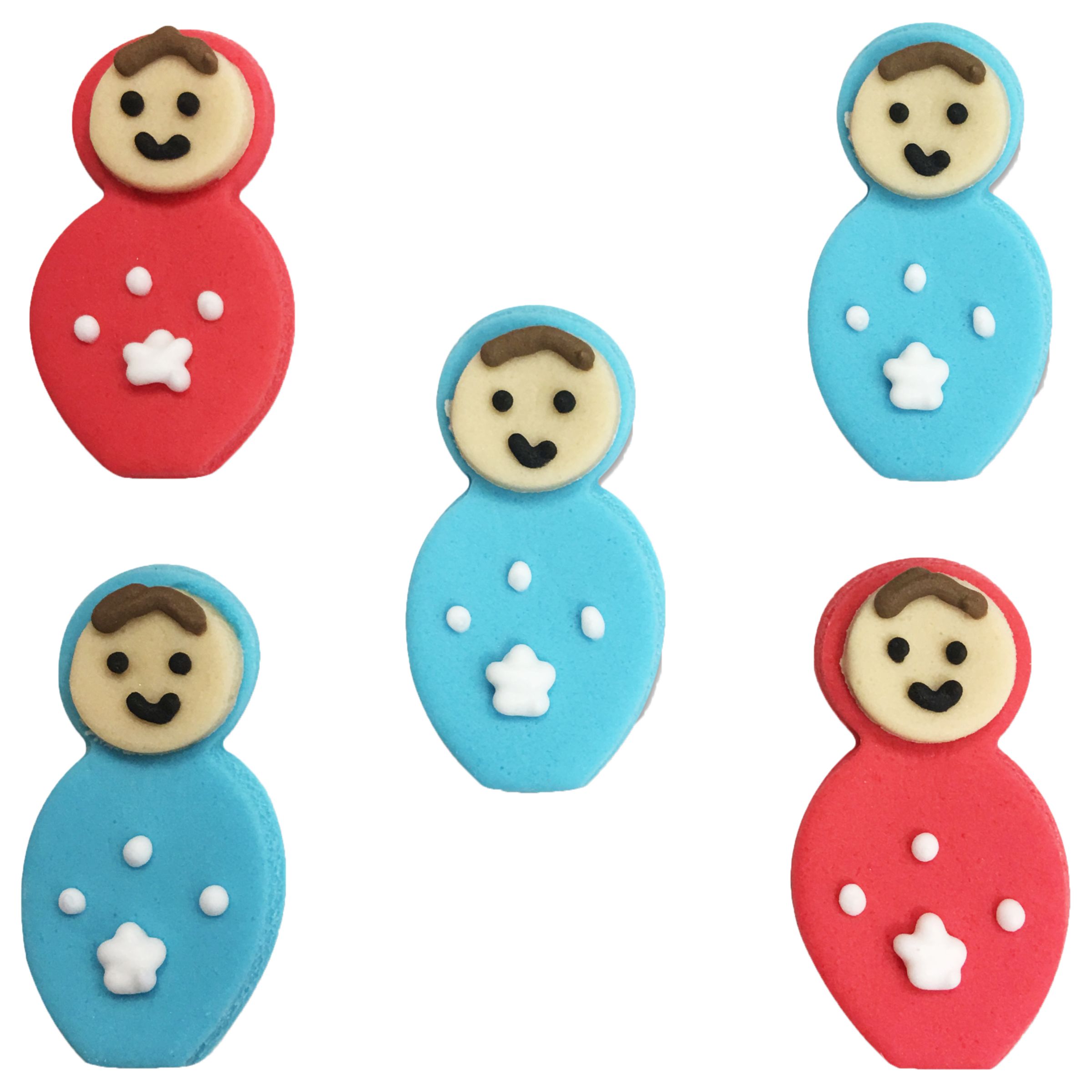 Creative Party Sugarcraft Russian Christmas Cake Toppers, Pack of 5