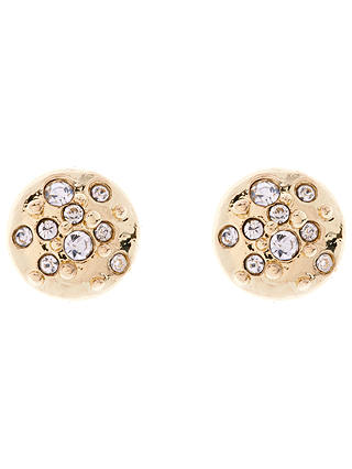 Karen Millen Sprinkle Crystal Stud Earrings, Pale Gold