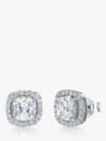 Jools by Jenny Brown Cubic Zirconia Double Diamonte Square Stud Earrings
