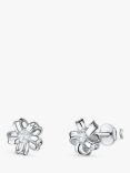 Jools by Jenny Brown Cubic Zirconia Flower Stud Earrings, Silver