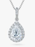 Jools by Jenny Brown Cubic Zirconia Foiled Teardrop Pendant Necklace, Silver