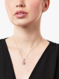 Jools by Jenny Brown Cubic Zirconia Suspended Pear Stone Necklace, Silver