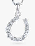 Jools by Jenny Brown Cubic Zirconia Asymmetric Horseshoe Necklace, Silver