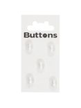 Groves Patterned Glass Button, 8mm, Pack of 5, Clear