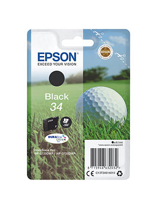 Epson Golfball T3461 Inkjet Printer Cartridge, Black