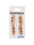 Groves Wooden Toggle Button, 25mm, Pack of 4