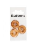 Groves Rimmed Wooden Button, 22mm, Pack of 3