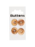 Groves Rimmed Wooden Button, 17mm, Pack of 4