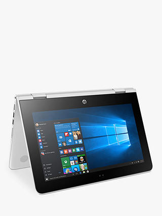 HP Stream X360 11-aa003na Convertible Laptop, Intel Celeron, 2GB RAM, 32GB eMMC, 11.6" HD Touch Screen, Snow White