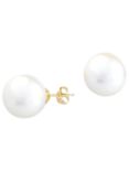 A B Davis 9ct Gold Freshwater Pearl Stud Earrings, White