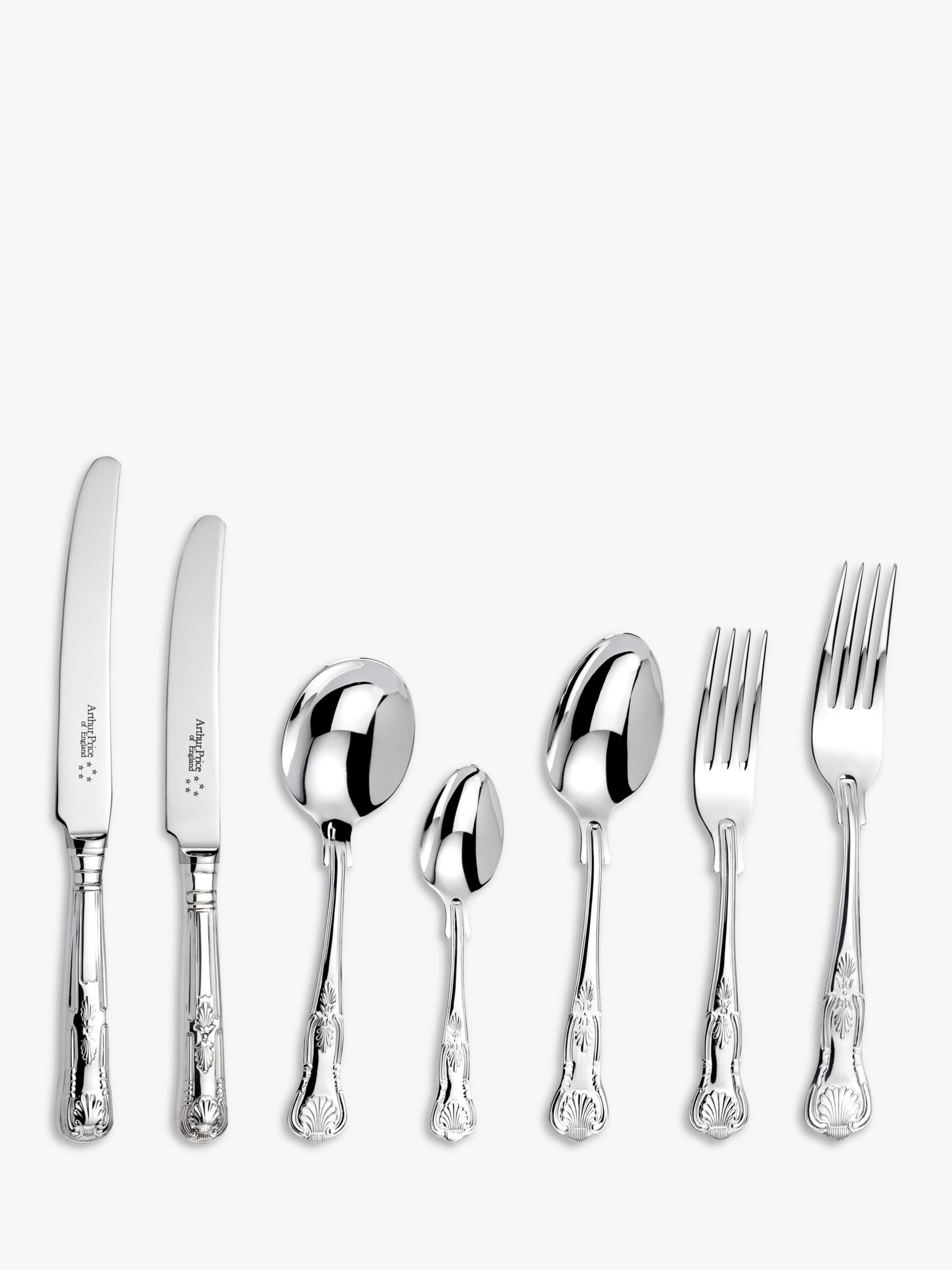 Arthur Price Kings Cutlery Canteen, Sovereign Silver Plated, 124 Piece/12 Place Settings
