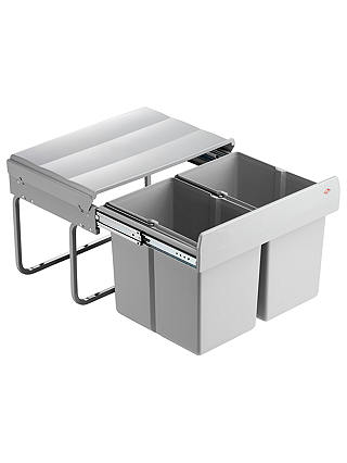 Wesco Shorty Double Pull-Out Kitchen Bin, 30L, Grey