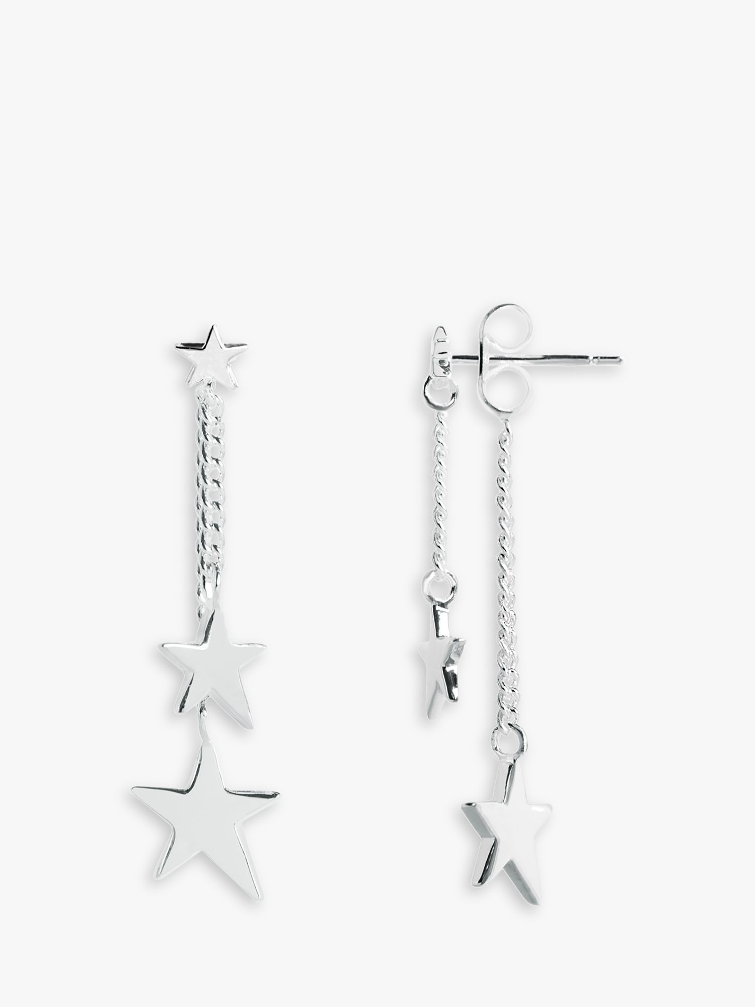 Joma Jewellery Karli Star Drop Earrings, Silver at John Lewis
