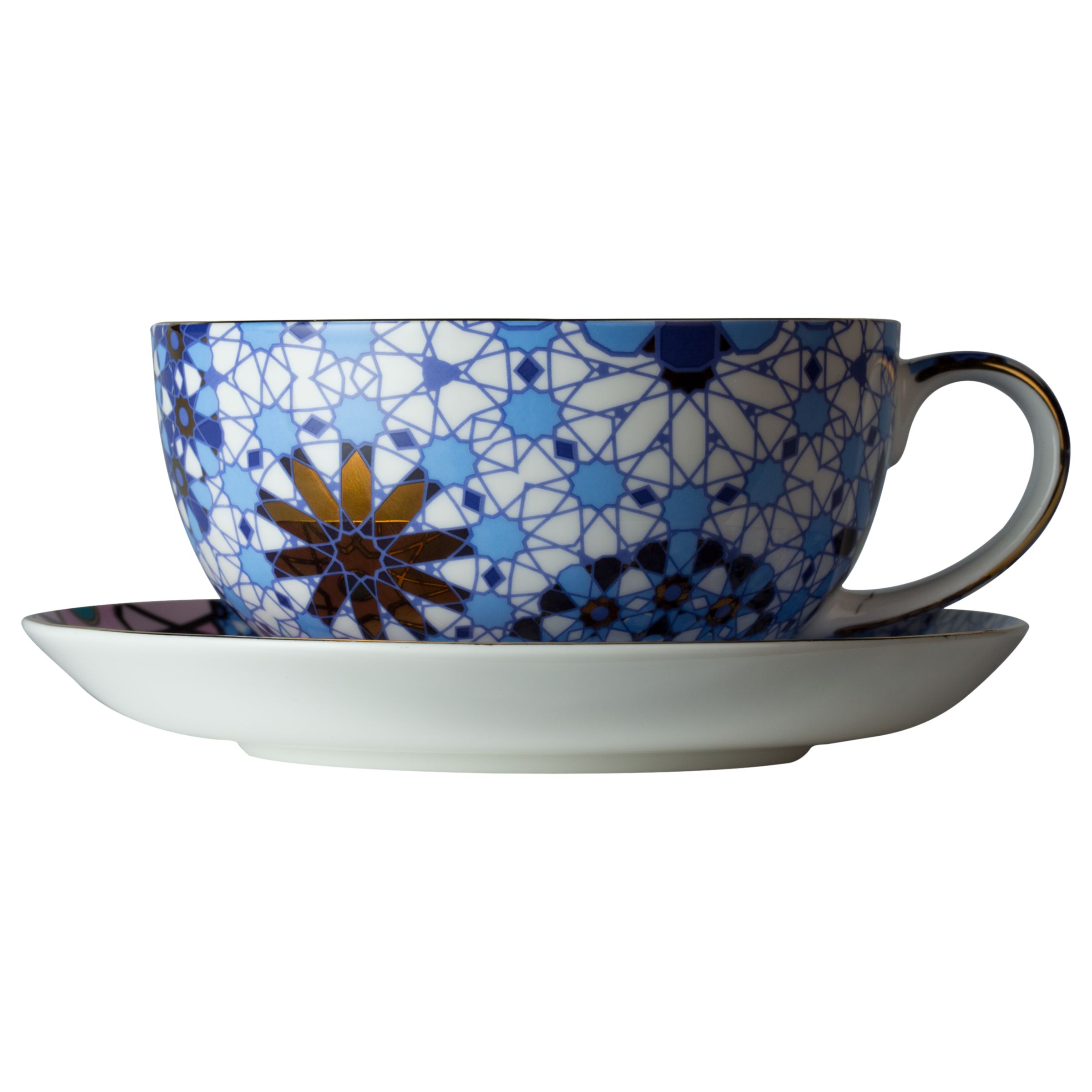 T2 Dazed and Dazzled Cup and Saucer, Blue/Multi, 250ml
