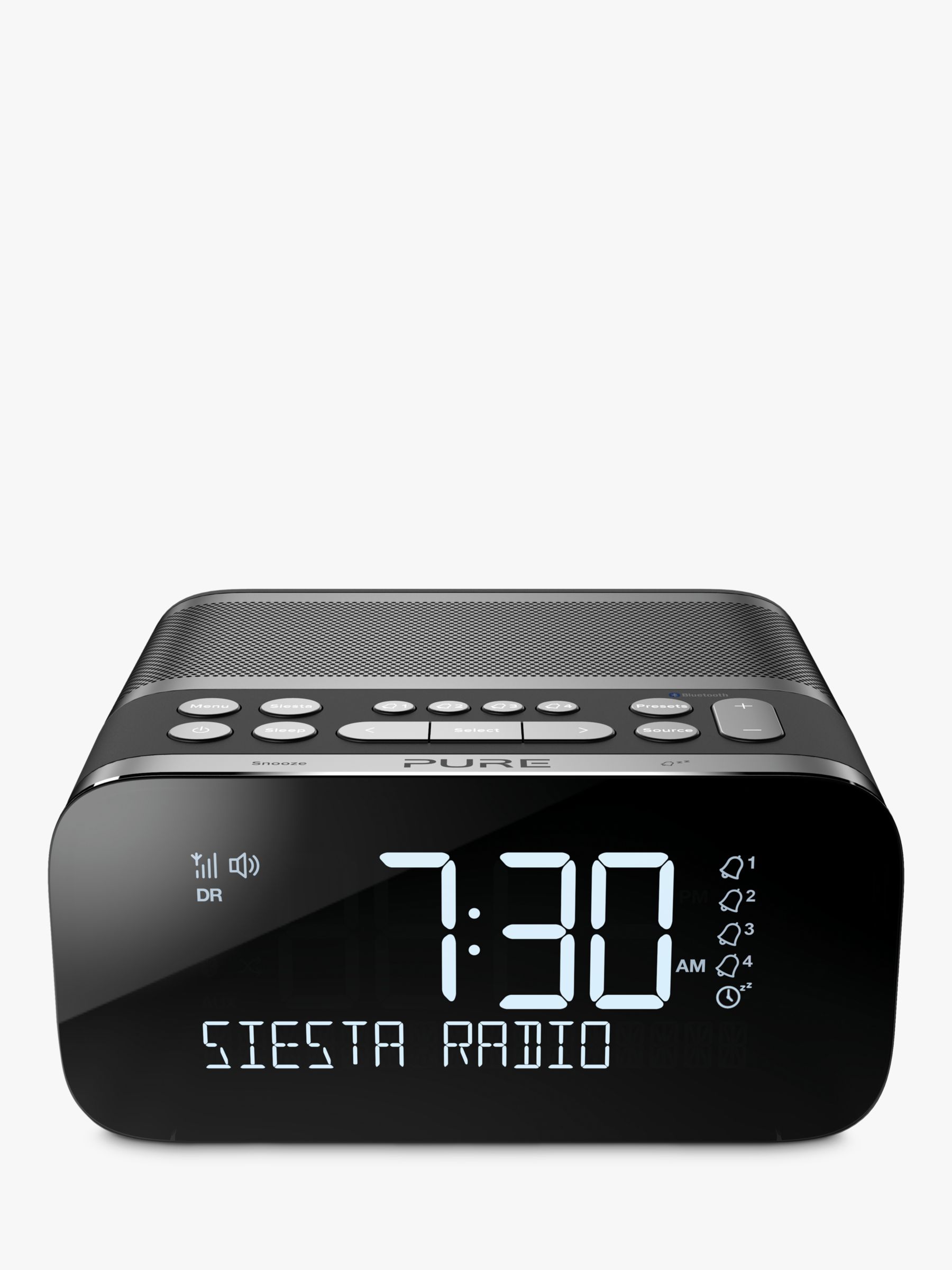 Pure Siesta S6 DAB/DAB+/FM Bluetooth Bedside Radio, Graphite