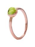 London Road 9ct Rose Gold Pimlico Bubble Stacking Ring, Peridot