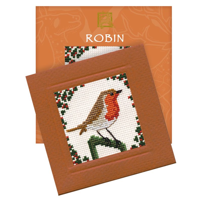 Textile Heritage Robin Card Counted Cross Stitch Kit, Multi