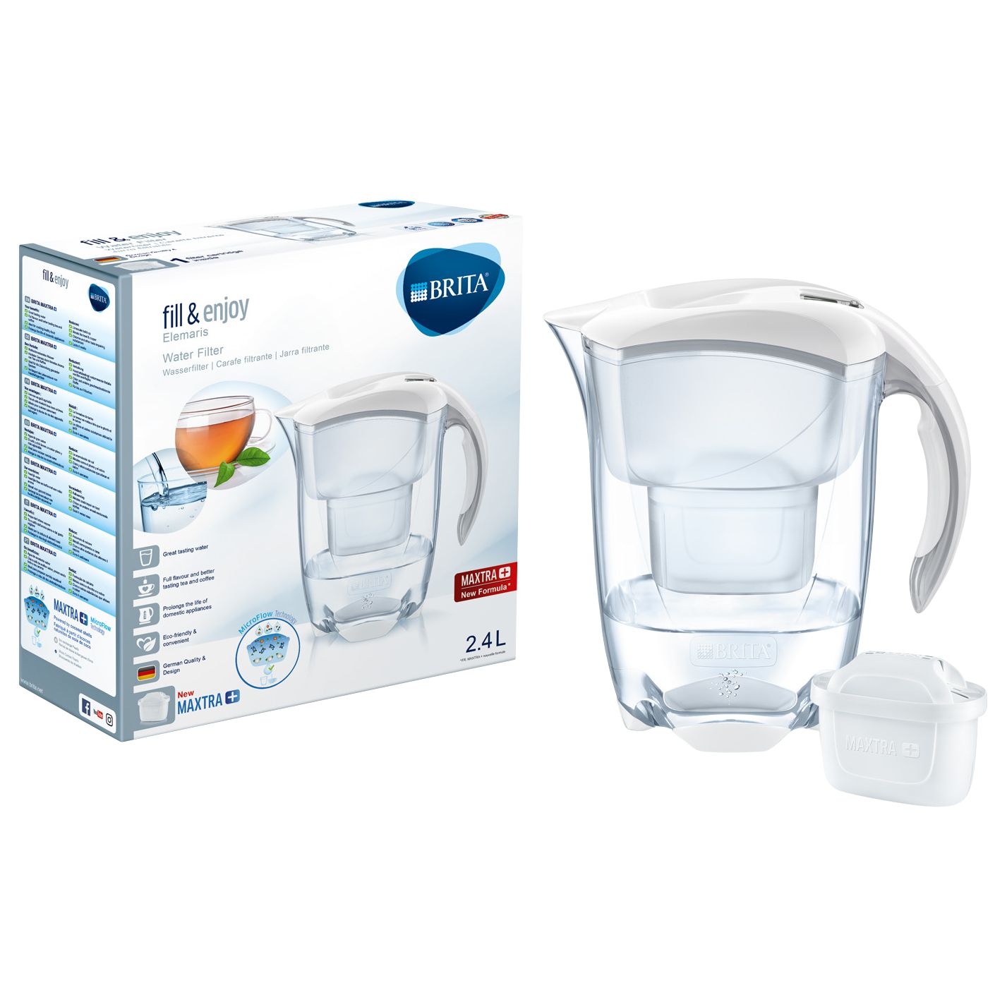 Maxtra+ Elemaris Water Filter Cool White, 2.4L