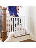 Fred Pressure Fit White Wood Safety Gate