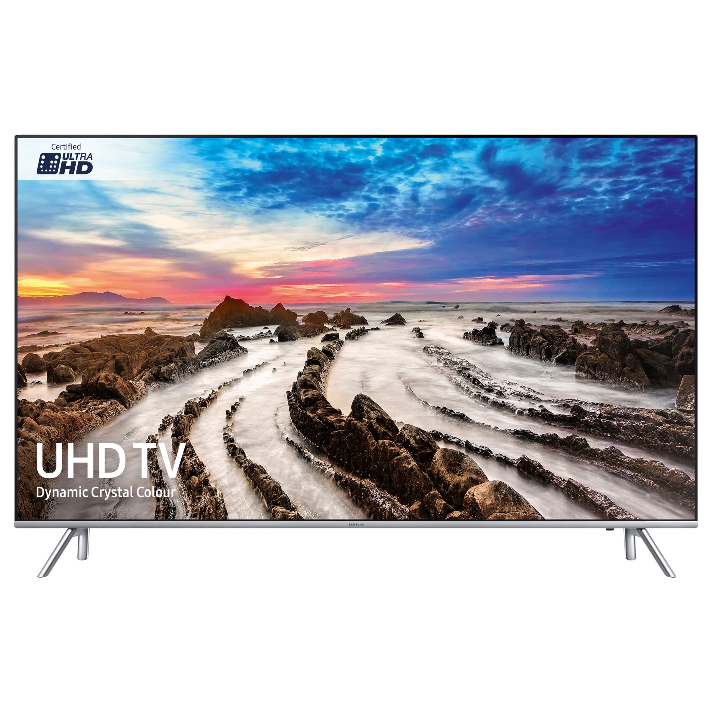 Samsung UE75MU7000 HDR 4K Ultra HD Smart TV, 75" with TVPlus/Freesat HD, Dynamic Crystal Colour & 360 Design, Ultra HD Certified, Silver