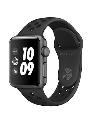 Apple Watch Nike+ Series 3, GPS, 38mm Space Grey Aluminium Case with Nike Sport Band, Anthracite / Black