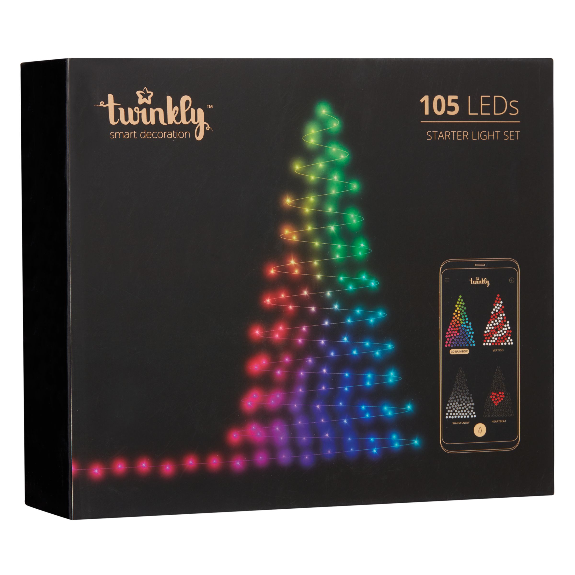 Twinkly 105 LED Christmas Lights Starter Set, Multi L13.5m