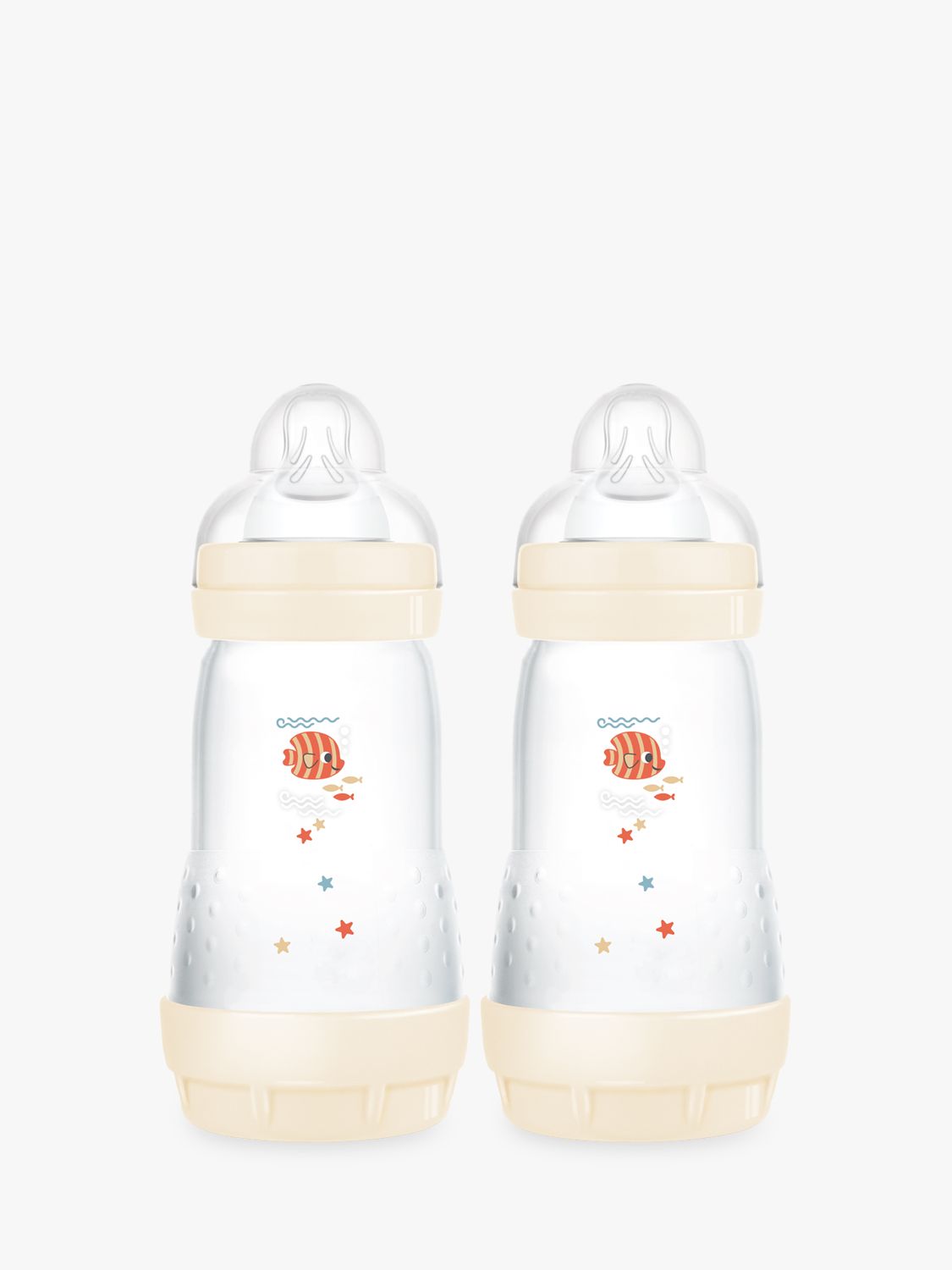 set of 2 Feeding-bottles Mam - Easy Start Anti-Colic - Model Grey + Blue -  From the Birth - Flow 3 - 2 X 320 ml Mam