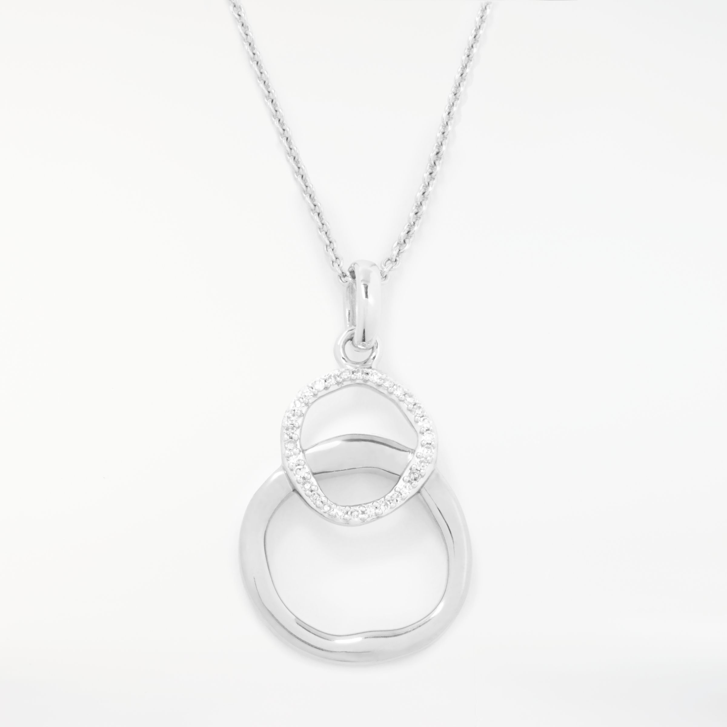John Lewis Diamond Linked Hoop Pendant Necklace