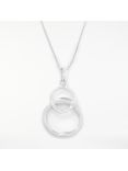 John Lewis Diamond Linked Hoop Pendant Necklace, Silver
