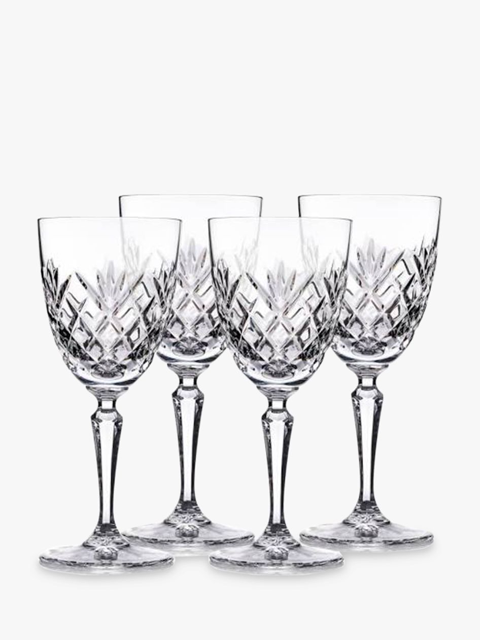 Stuart Crystal York Cut Glass Goblets, Clear, Set of 4