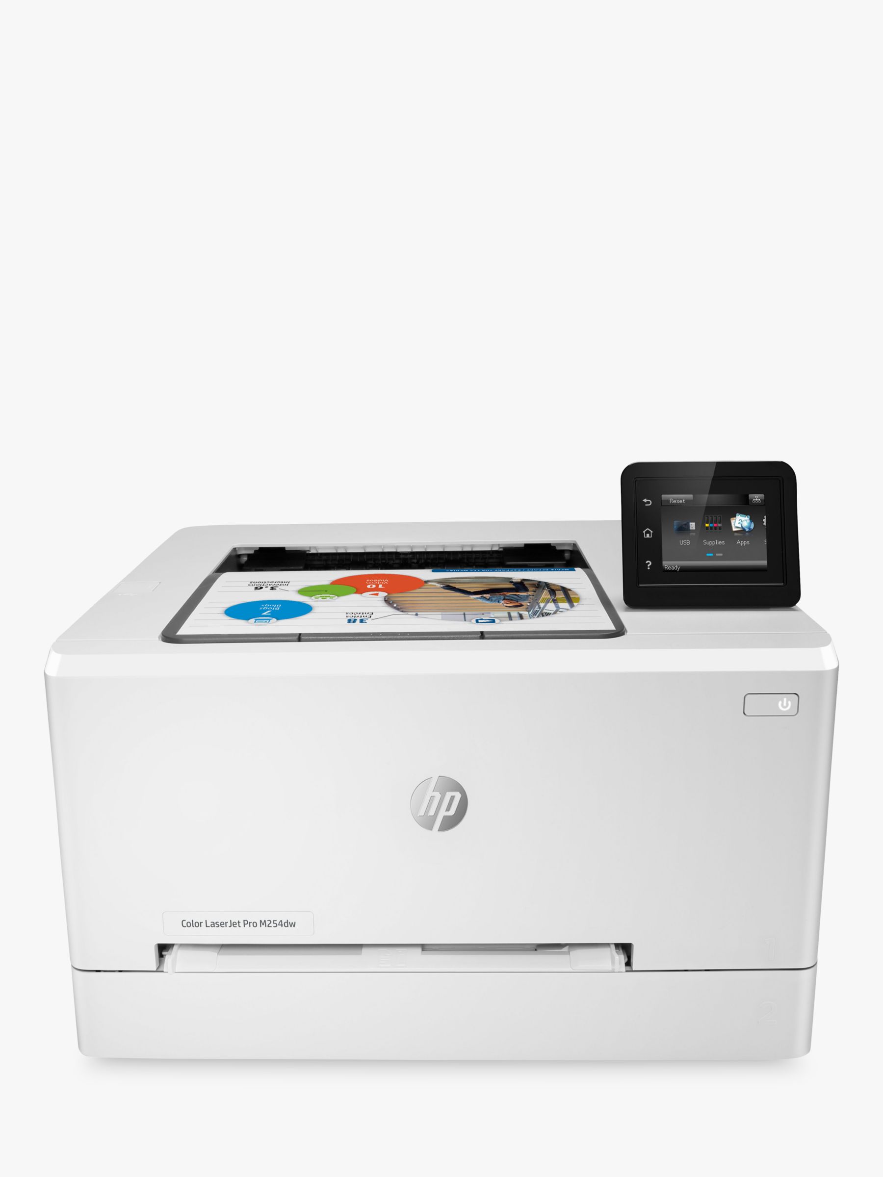 HP LaserJet Pro M254DW Wireless Colour Printer with Wi-Fi & Instant-On Technology, White