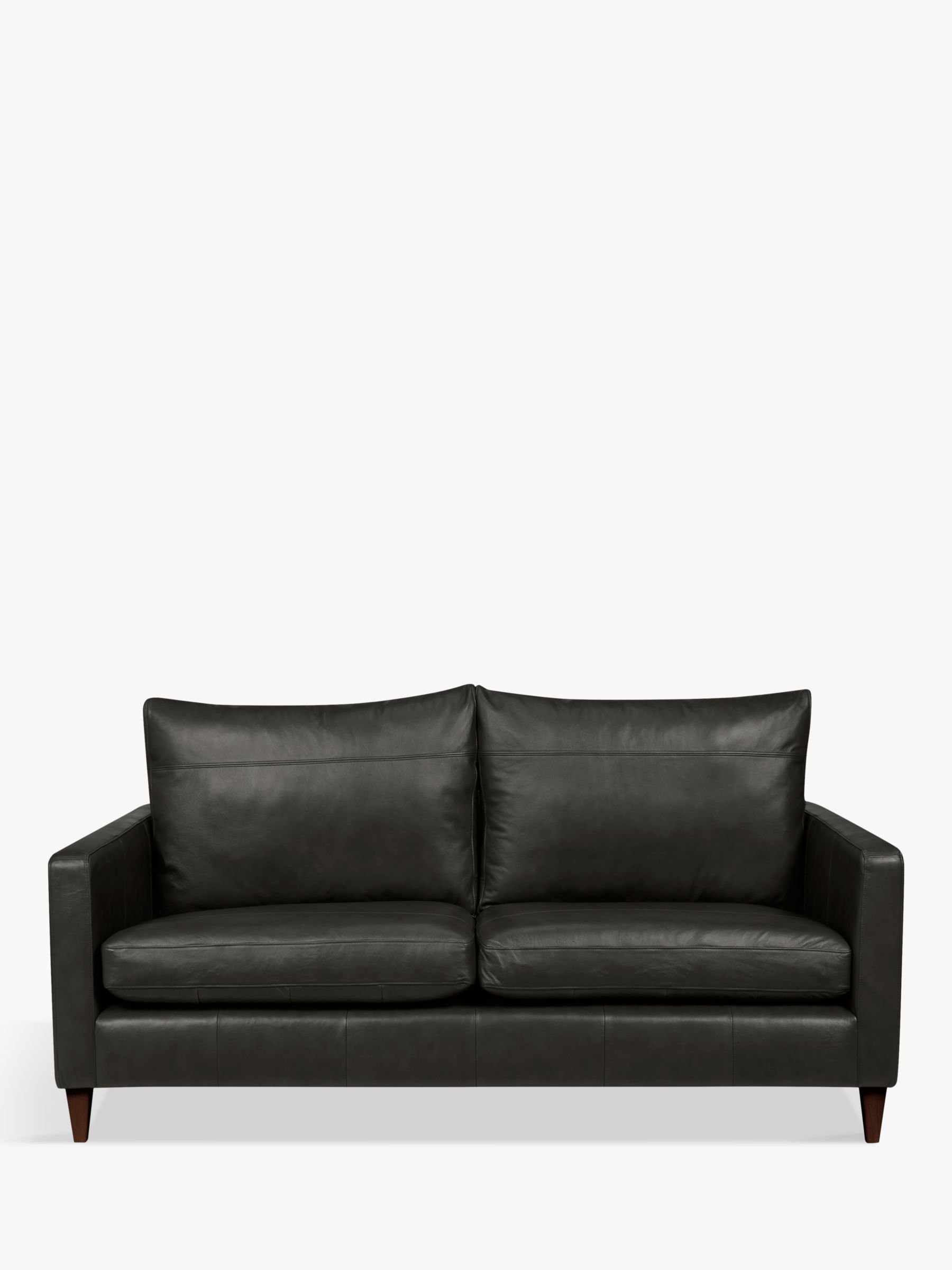 John Lewis Bailey Medium 2 Seater Leather Sofa, Dark Leg