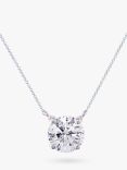 E.W Adams 18ct White Gold Solitaire Diamond Pendant Necklace